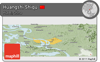 Savanna Style Panoramic Map of Huangshi Shiqu