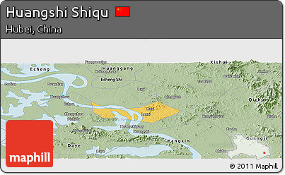 Savanna Style Panoramic Map of Huangshi Shiqu