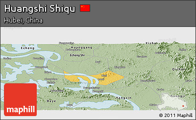 Savanna Style Panoramic Map of Huangshi Shiqu