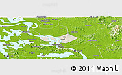 Shaded Relief Panoramic Map of Huangshi Shiqu, physical outside