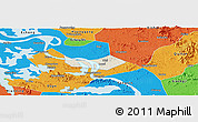 Shaded Relief Panoramic Map of Huangshi Shiqu, political outside