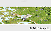Shaded Relief Panoramic Map of Huangshi Shiqu, satellite outside