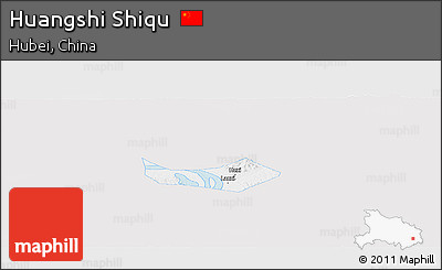 Silver Style Panoramic Map of Huangshi Shiqu, single color outside
