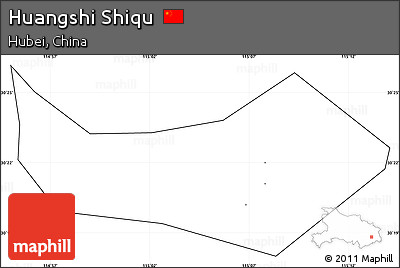 Blank Simple Map of Huangshi Shiqu, cropped outside, no labels