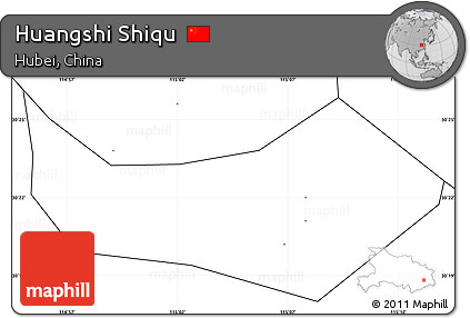 Blank Simple Map of Huangshi Shiqu, no labels
