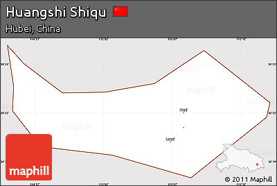 Classic Style Simple Map of Huangshi Shiqu, cropped outside