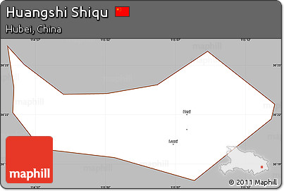 Gray Simple Map of Huangshi Shiqu, cropped outside