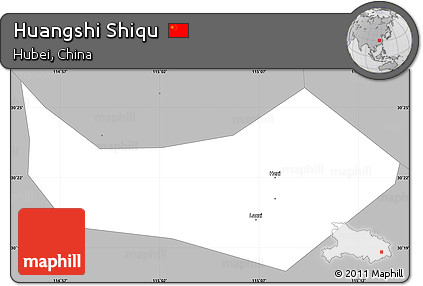 Gray Simple Map of Huangshi Shiqu