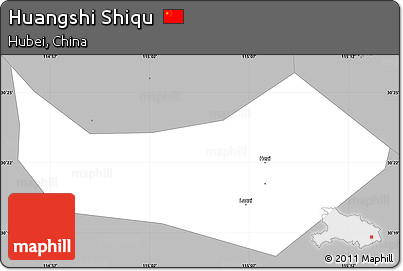 Gray Simple Map of Huangshi Shiqu