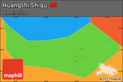 Political Simple Map of Huangshi Shiqu