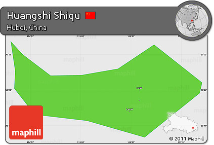 Political Simple Map of Huangshi Shiqu, single color outside