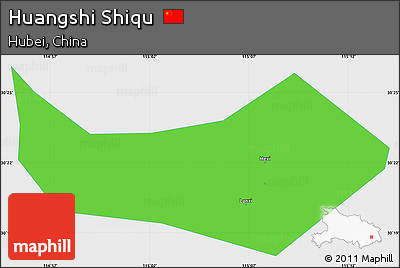 Political Simple Map of Huangshi Shiqu, single color outside