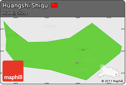 Political Simple Map of Huangshi Shiqu, single color outside