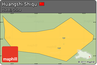 Savanna Style Simple Map of Huangshi Shiqu, cropped outside