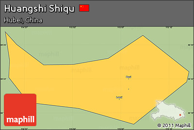 Savanna Style Simple Map of Huangshi Shiqu, cropped outside