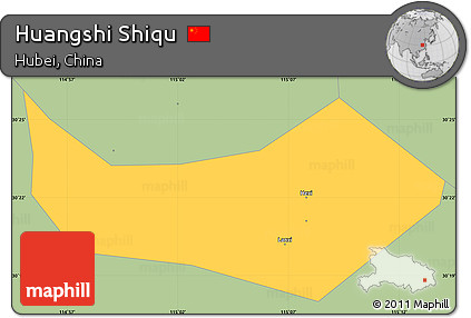 Savanna Style Simple Map of Huangshi Shiqu