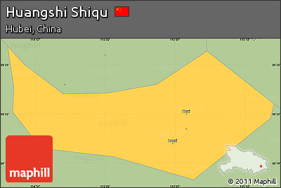 Savanna Style Simple Map of Huangshi Shiqu