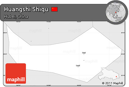 Silver Style Simple Map of Huangshi Shiqu