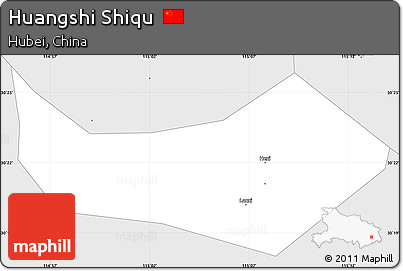 Silver Style Simple Map of Huangshi Shiqu