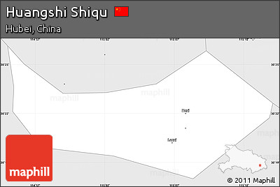 Silver Style Simple Map of Huangshi Shiqu