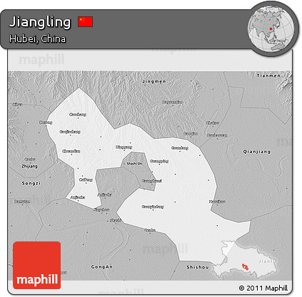 Gray 3D Map of Jiangling