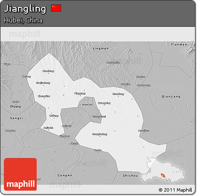 Gray 3D Map of Jiangling