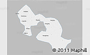 Gray 3D Map of Jiangling, single color outside