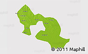 Physical 3D Map of Jiangling, cropped outside