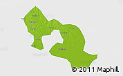 Physical 3D Map of Jiangling, single color outside