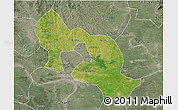 Satellite 3D Map of Jiangling, semi-desaturated