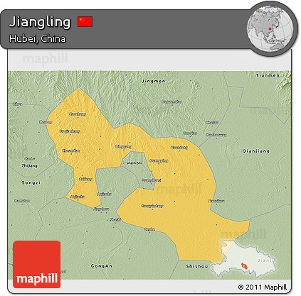 Savanna Style 3D Map of Jiangling