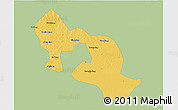 Savanna Style 3D Map of Jiangling, single color outside