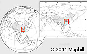 Blank Location Map of Jiangling, highlighted country, highlighted parent region, within the entire country