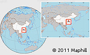 Gray Location Map of Jiangling, highlighted country, highlighted parent region, within the entire country