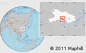 Gray Location Map of Jiangling, highlighted parent region