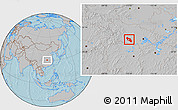 Gray Location Map of Jiangling, hill shading