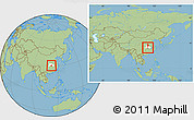 Savanna Style Location Map of Jiangling, highlighted parent region, within the entire country