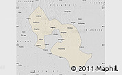 Shaded Relief Map of Jiangling, desaturated