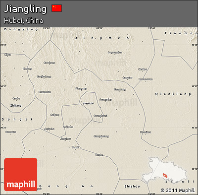 Shaded Relief Map of Jiangling