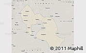 Shaded Relief Map of Jiangling, semi-desaturated