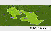 Physical Panoramic Map of Jiangling, darken