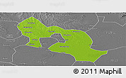 Physical Panoramic Map of Jiangling, desaturated