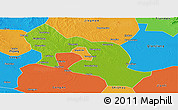 Physical Panoramic Map of Jiangling, political outside