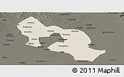 Shaded Relief Panoramic Map of Jiangling, darken