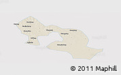 Shaded Relief Panoramic Map of Jiangling, single color outside