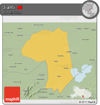 Savanna Style 3D Map of Jianli