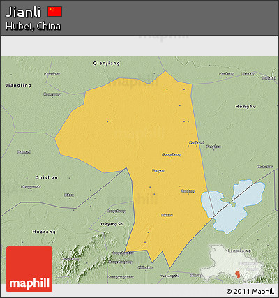 Savanna Style 3D Map of Jianli