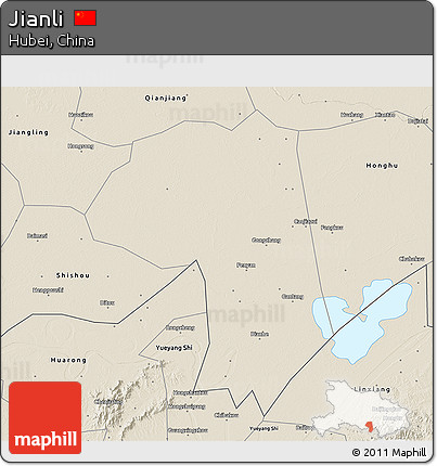 Shaded Relief 3D Map of Jianli