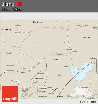 Shaded Relief 3D Map of Jianli