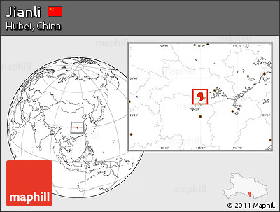 Blank Location Map of Jianli